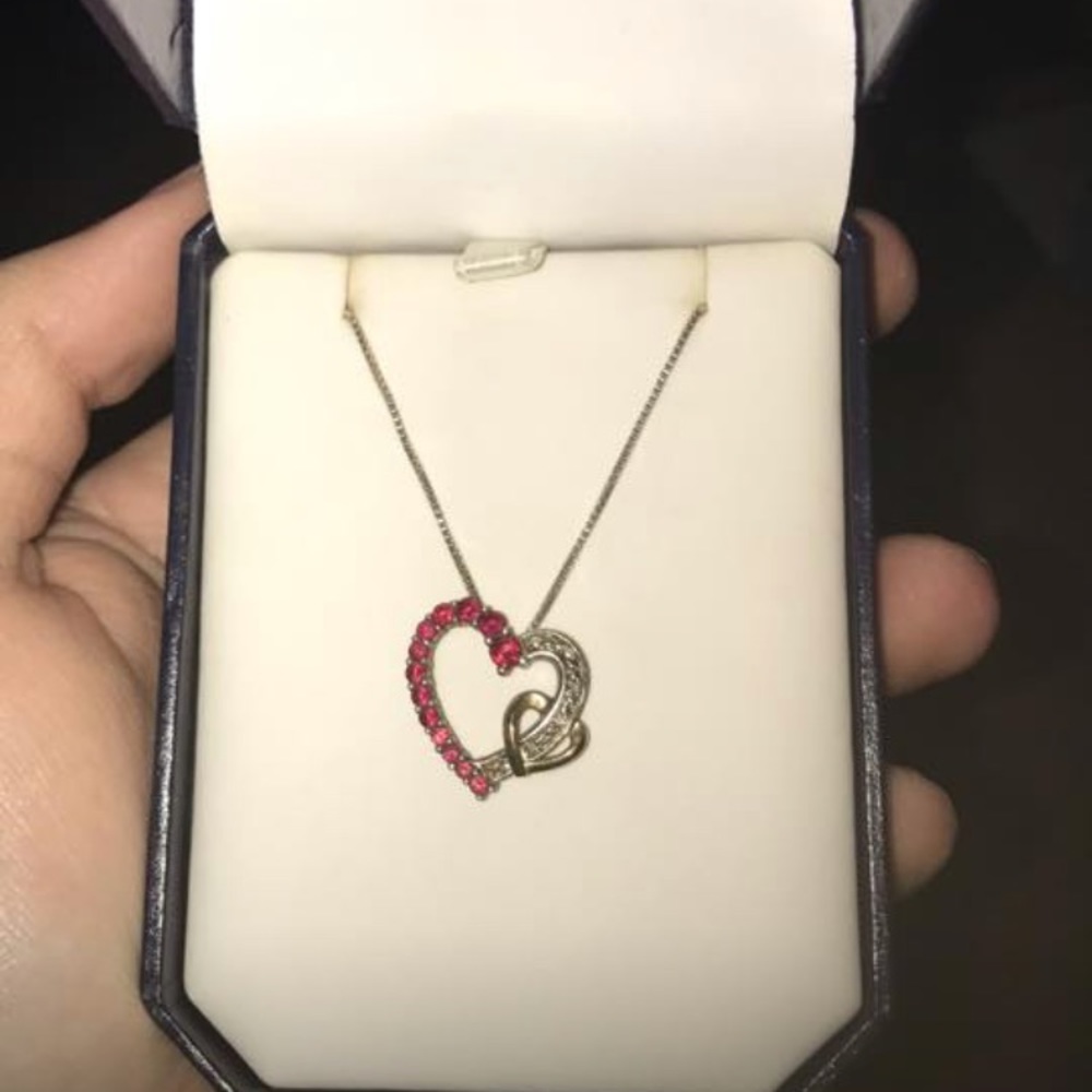 Heart Shaped Ruby Necklace
